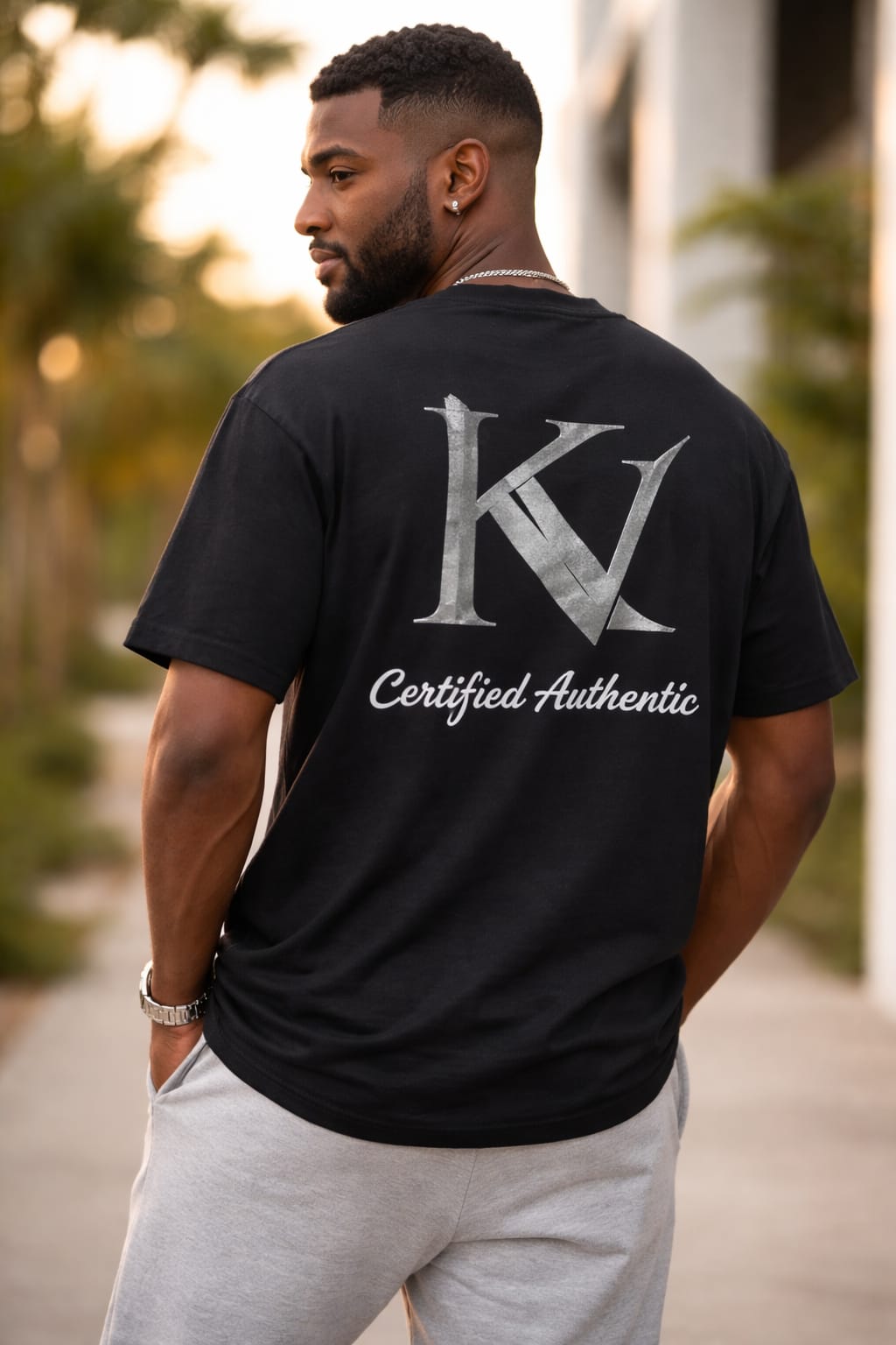 KAYVON KV Signature Oversized T-Shirt – Jet Black