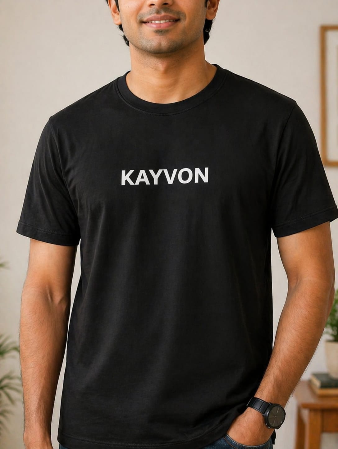 KAYVON Essential Regular Fit T-Shirt – Classic Black