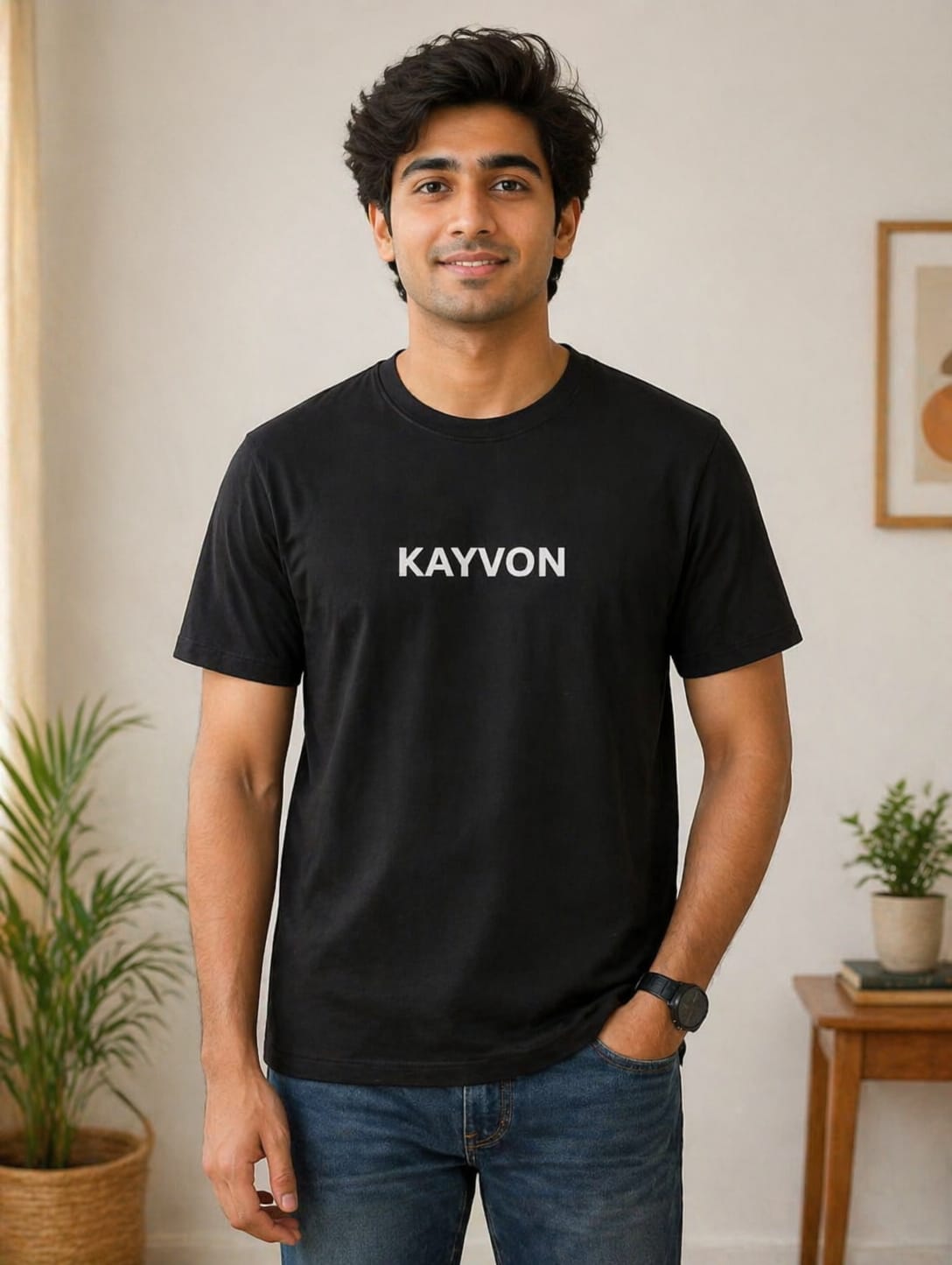 KAYVON Essential Regular Fit T-Shirt – Classic Black